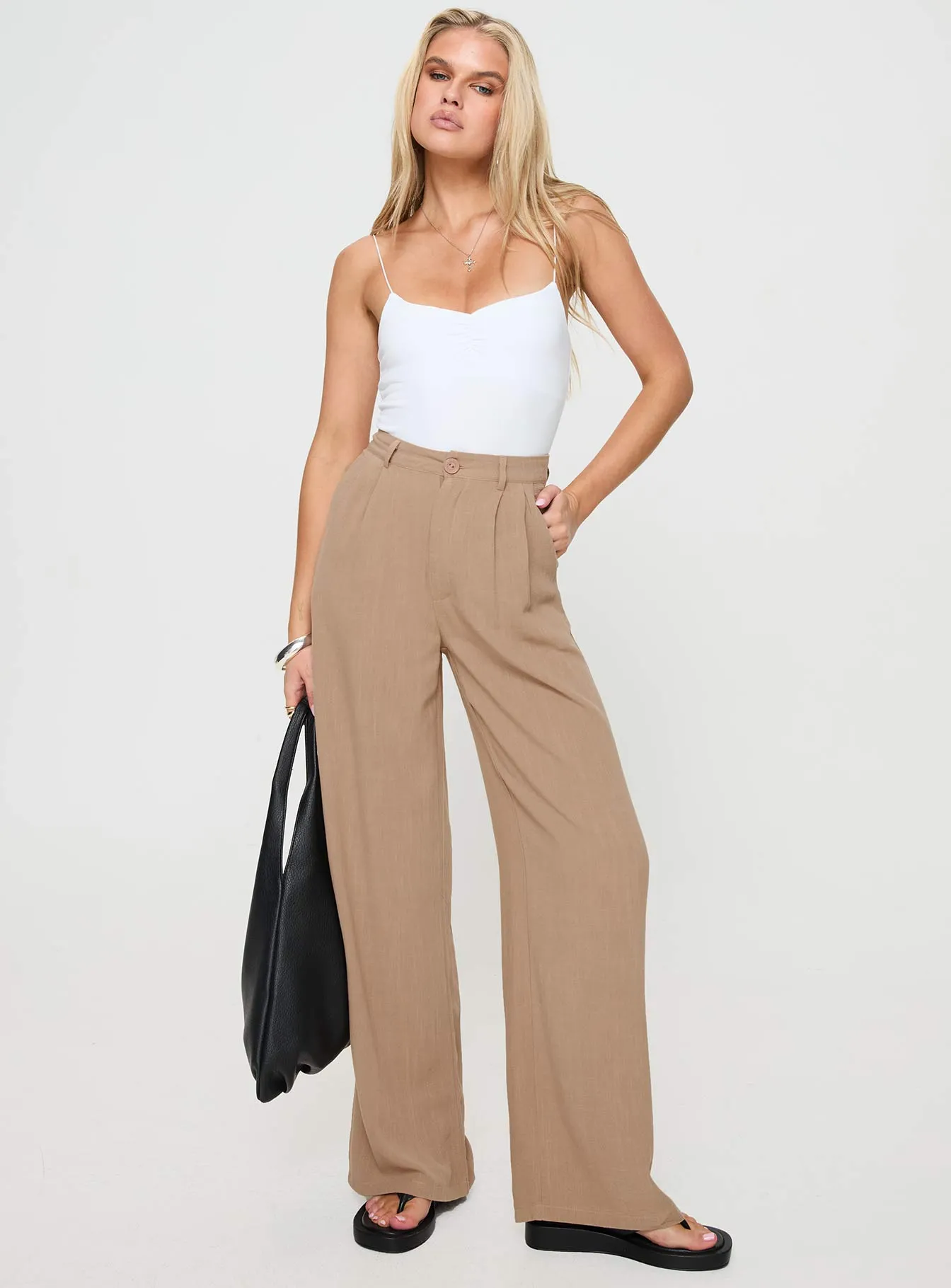 Soft Lines Brenda Linen Blend Pants Beige
