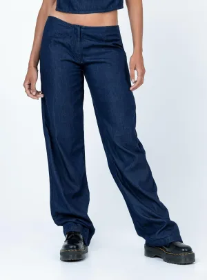 Motel Sedna Trouser Denim Blue Easy Match ElasticWaist