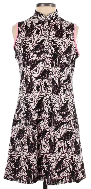 Sport Haley Black, White & Pink Frond Print Golf Dress Size S MSP$100 Pure Elegance