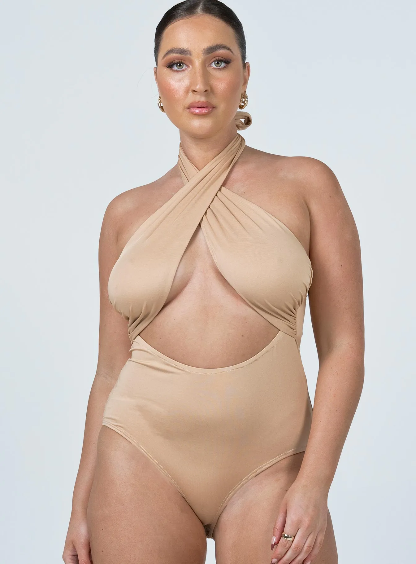 Anastasia Bodysuit Beige petite bodysuit