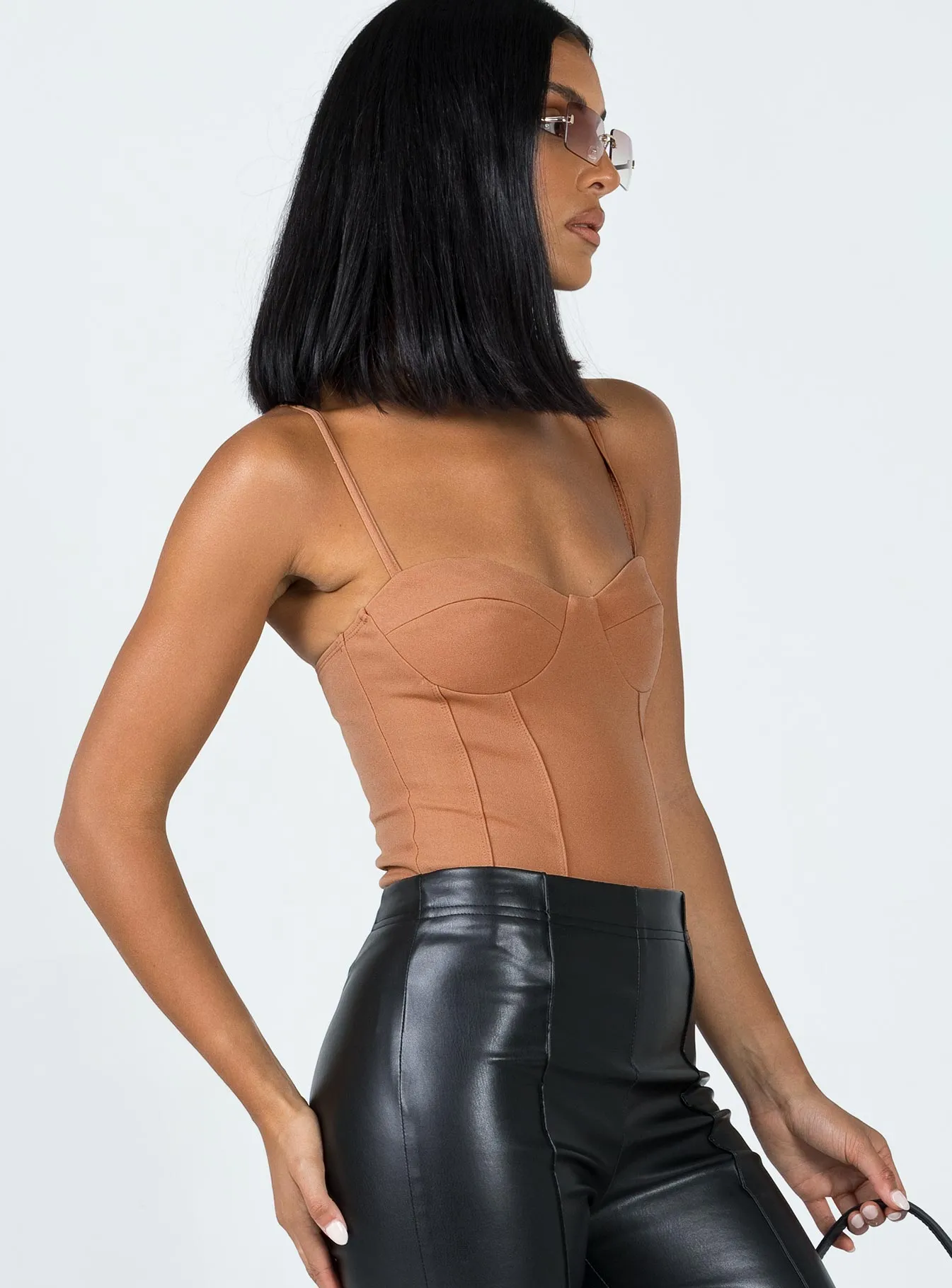 olive bodysuit Oakland Bodysuit Beige