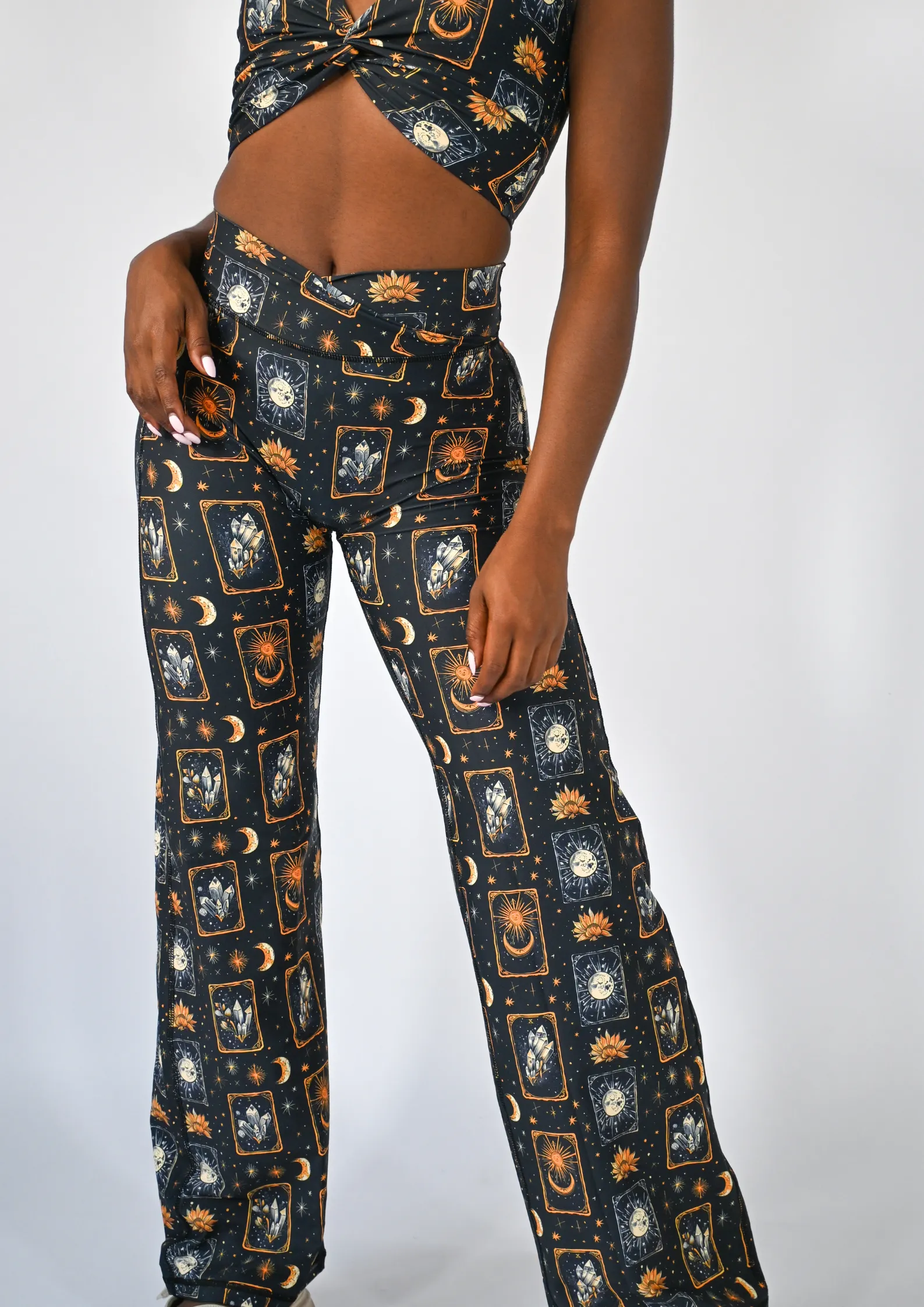Celestial Tarot Wide Leg Trousers Budget Friendly Morning Stretch