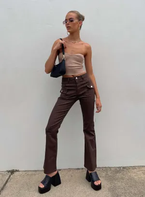 Comfy Vibes Lightweight Material Neiko Pants Brown