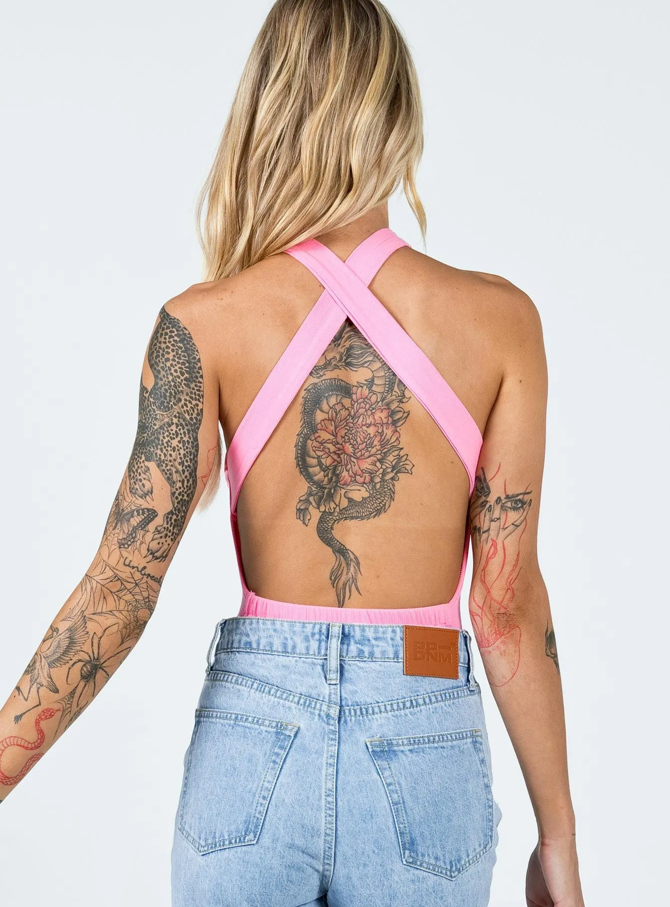 Noelle Bodysuit Pink sustainable bodysuit minimal bodysuit