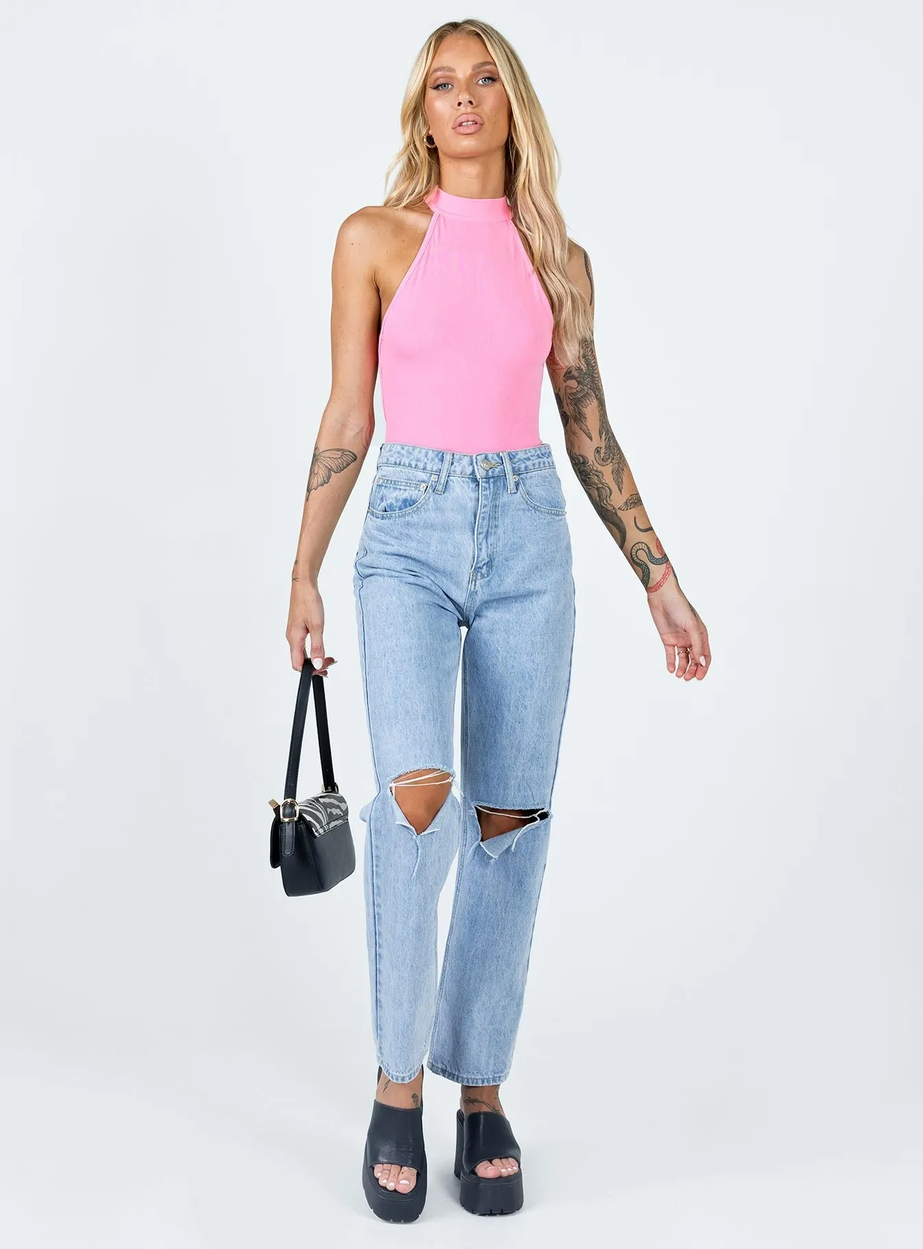 Noelle Bodysuit Pink vintage bodysuit office chic bodysuit