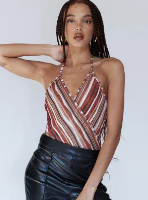 romper style bodysuit Quinn Bodysuit Orange Multi