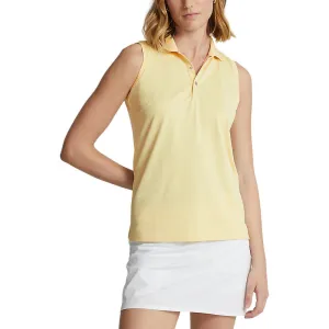 RLX Ralph Lauren Women's Tour Performance Sleeveless Golf Shirt - T-Bird Yellow Durable Reinforced Edges
