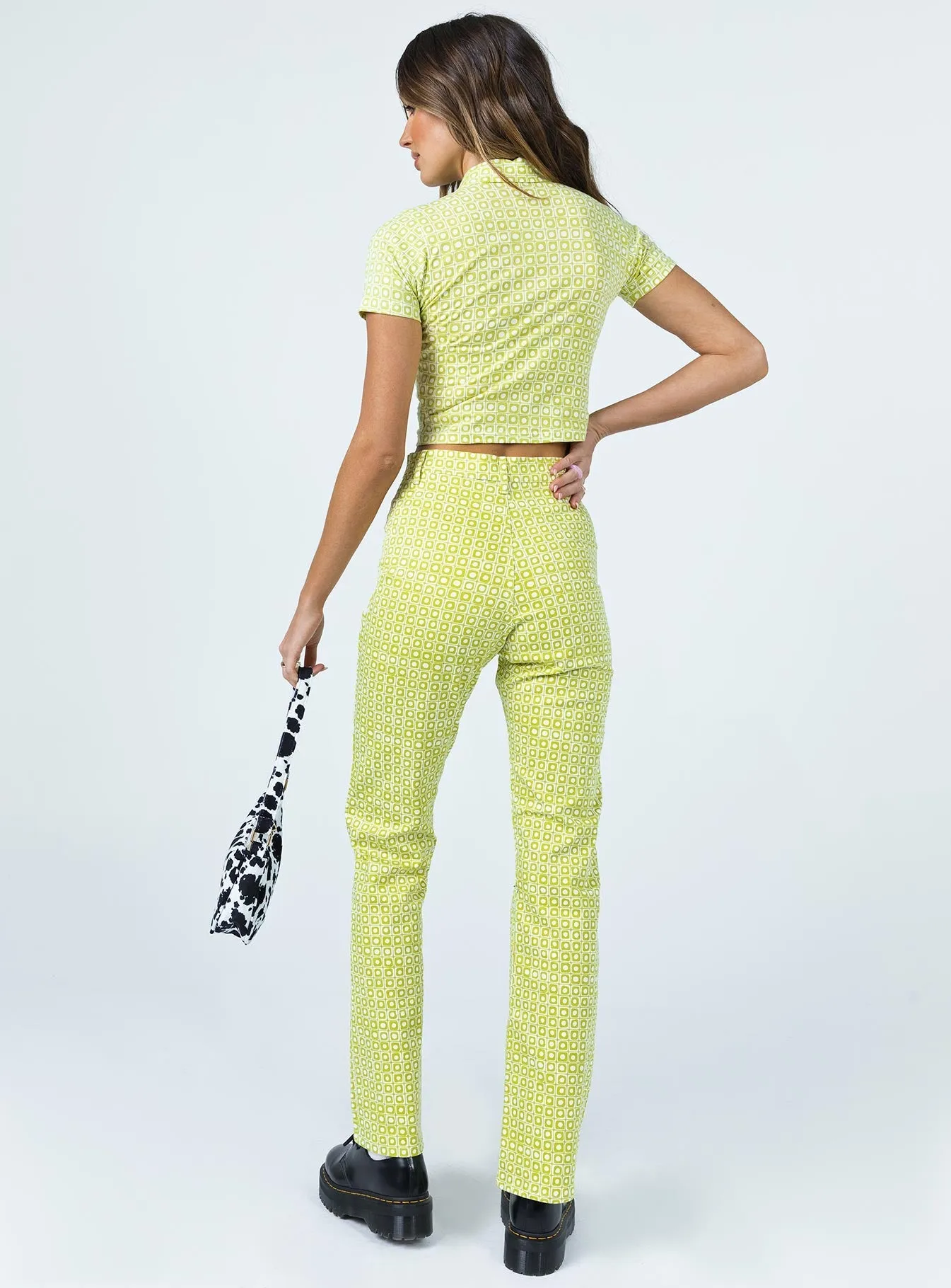 Seamless Wear Active Comfort Wear Motel Zoven Trouser Green Geo Retro