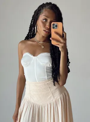 Rubio Strapless Bodysuit White short torso bodysuit couture bodysuit