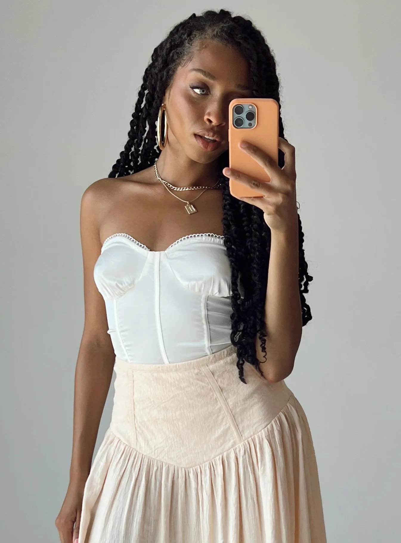 Rubio Strapless Bodysuit White short torso bodysuit couture bodysuit