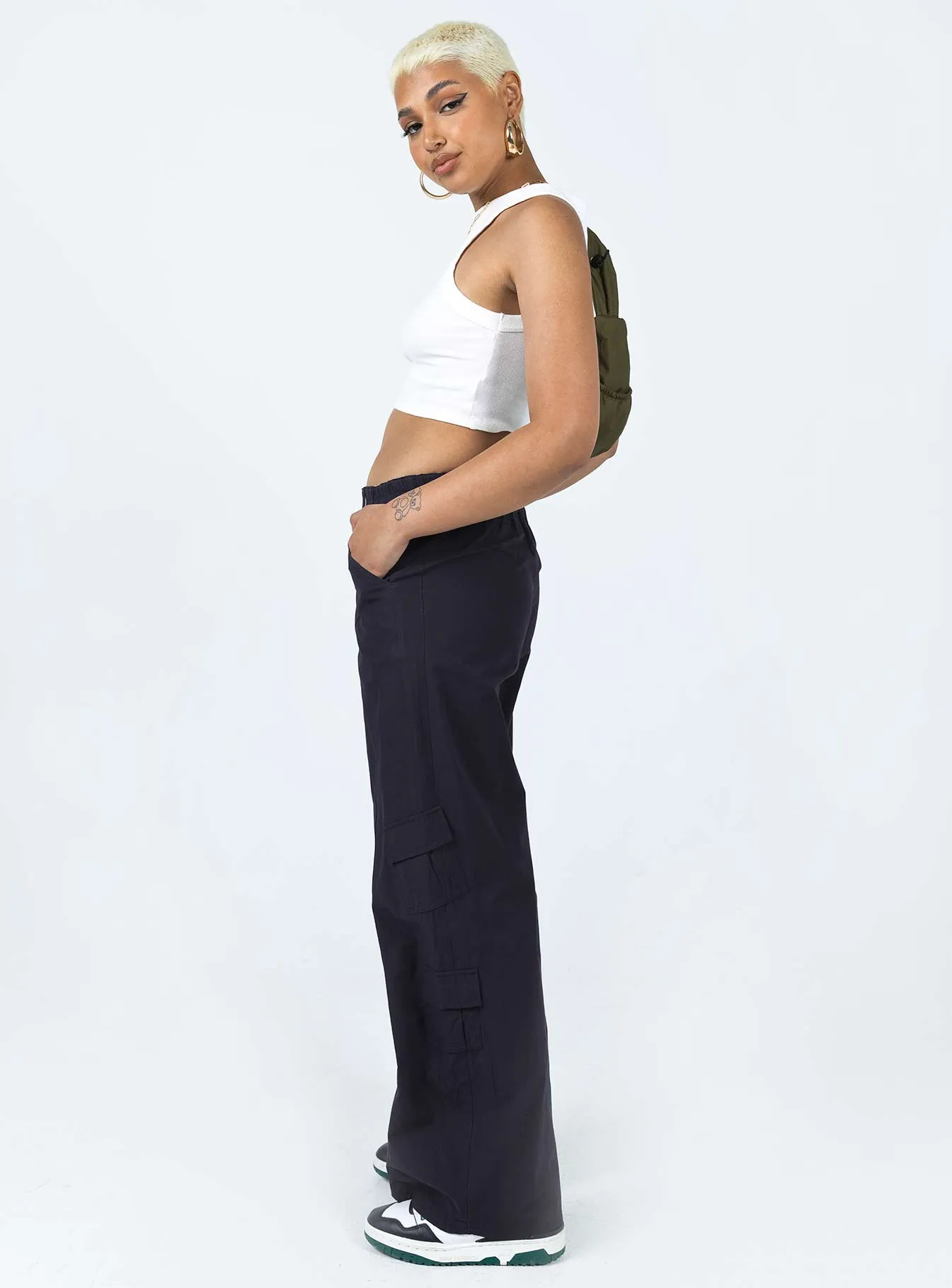 Boulevard Low Rise Cargo Pants Navy Quick Wear Flexible Gusset