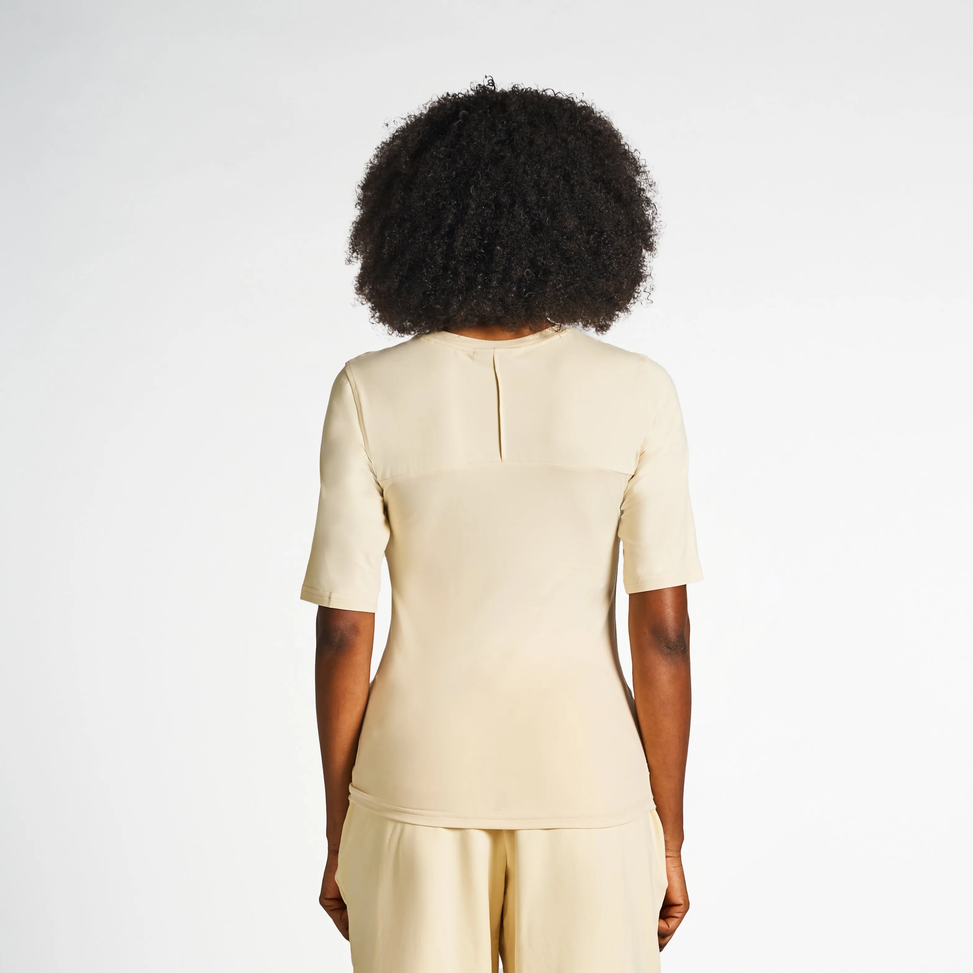Sportswear Hem T-Shirt - Macadamia Chic Smart Essential Wear