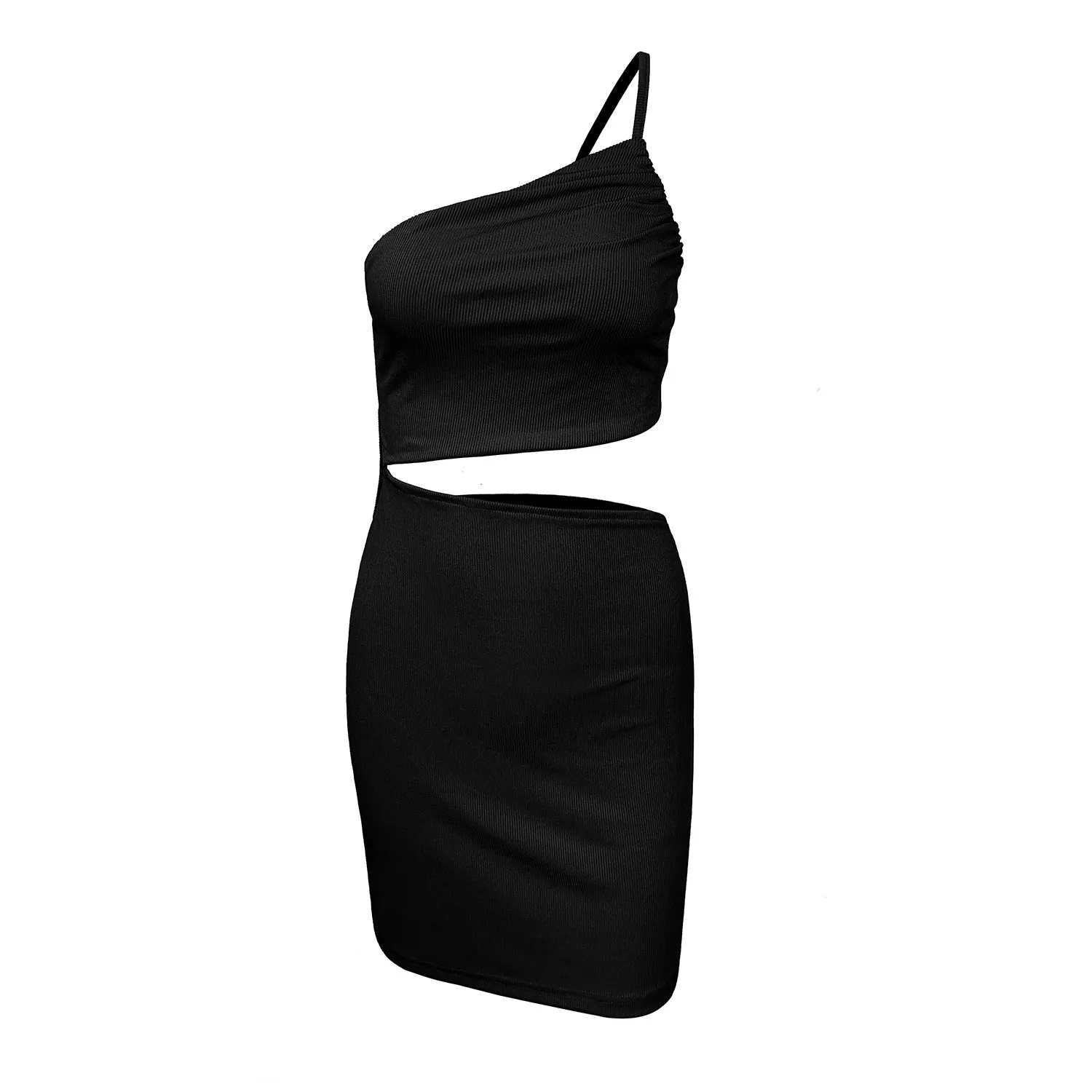 Design Sense Niche Shoulder Drawstring Dress Women Fluid movement A-Line