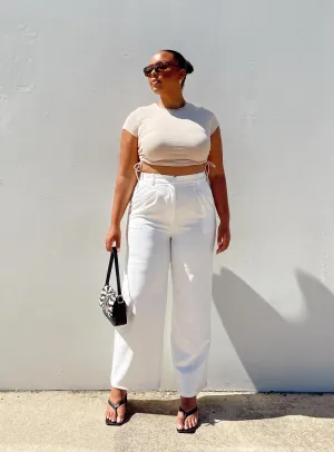 Ripped design Archer Pants White Curve