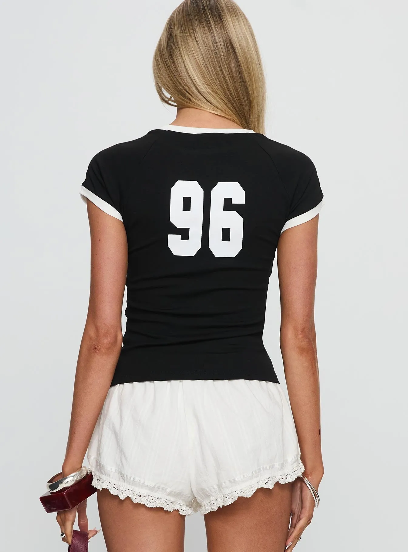 soft fit Good Guy Graphic Top Black