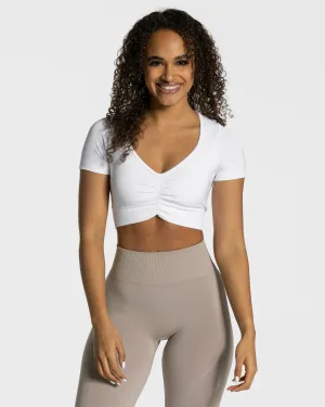 All-Day Stretch TearResistant Fabric Focus Crop Top "Wei?"