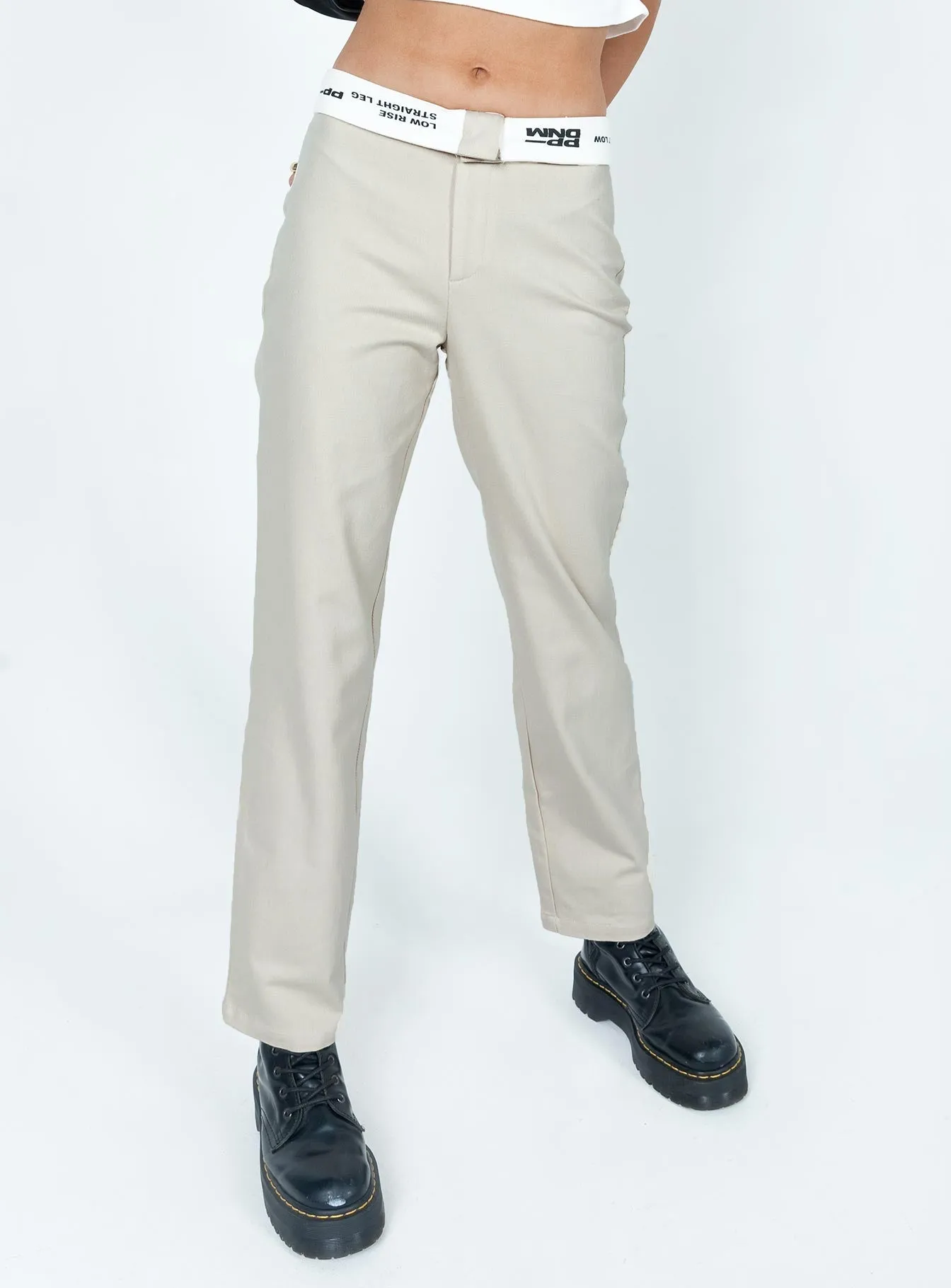 Softened Hem Light Fit Wear Dava Low Rise Pants Cream