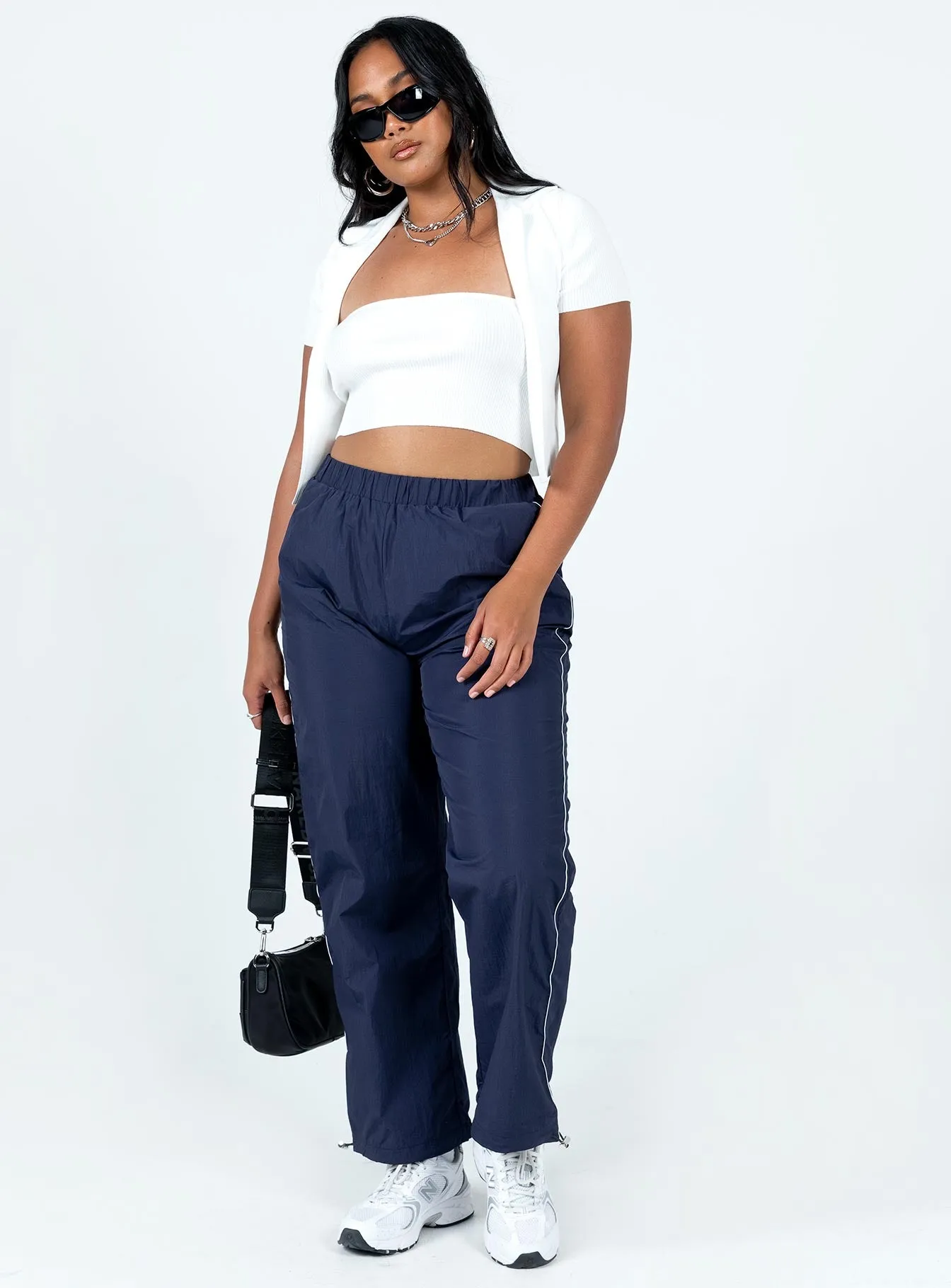 Downtown Parachute Pants Navy relaxed shape