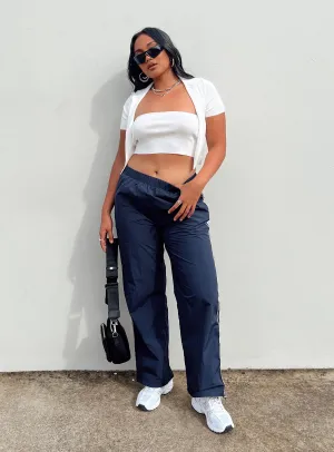 Downtown Parachute Pants Navy StaticDissipativeFabric Polished Look