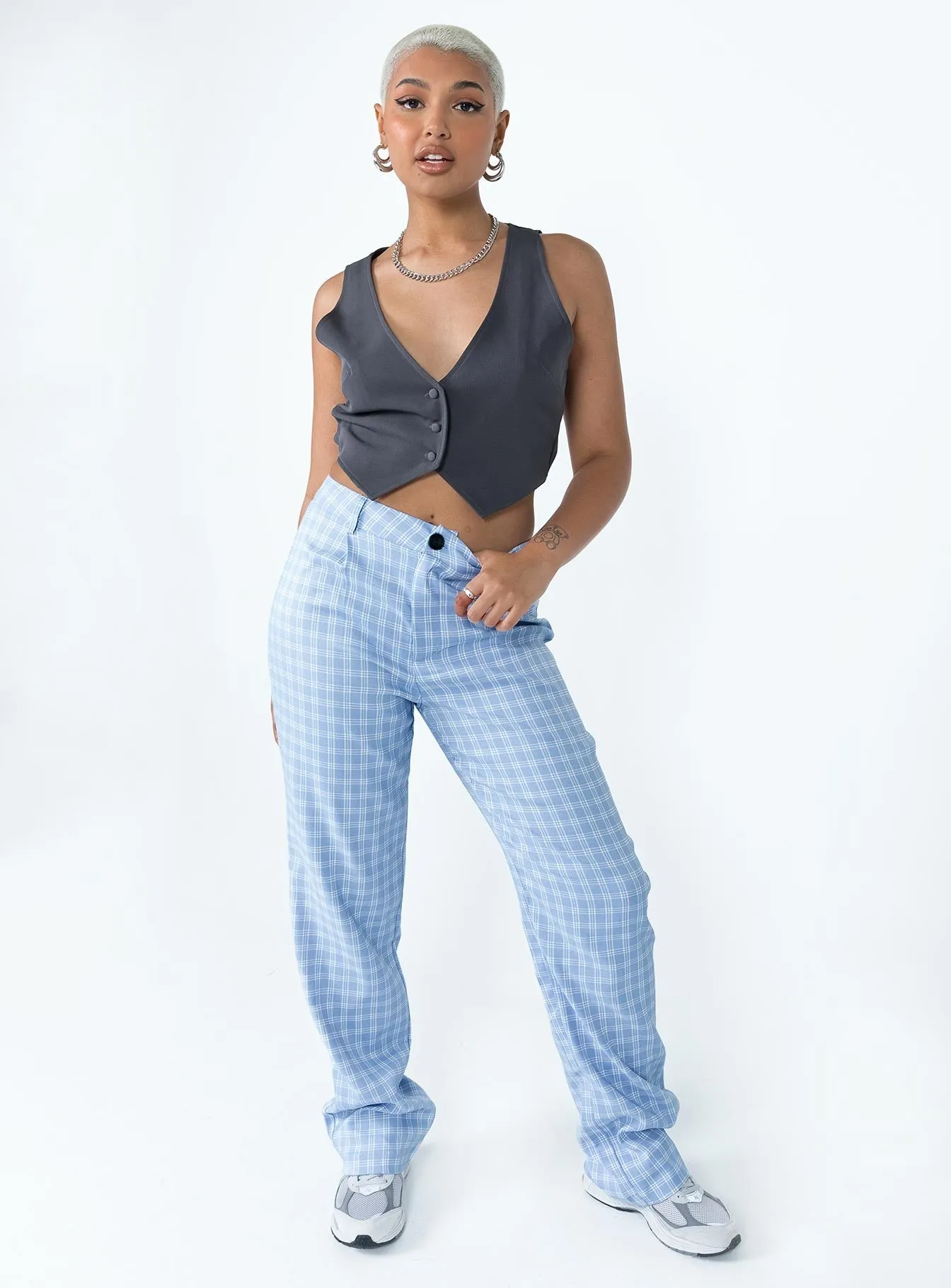 Everyday Must-have StaticDissipative Titius Pants Blue Check