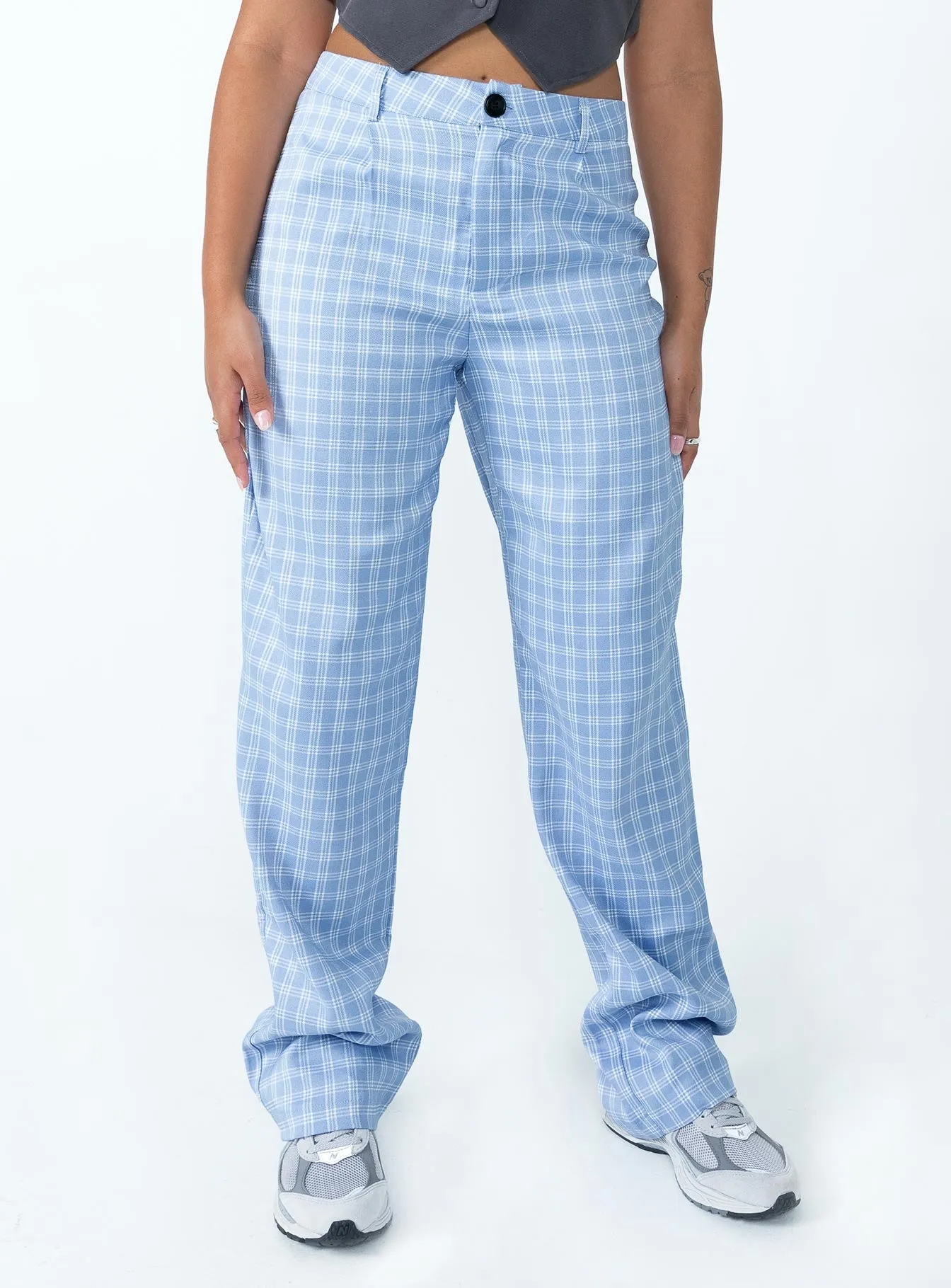 Casual Comfort Layers Breath Flex Titius Pants Blue Check