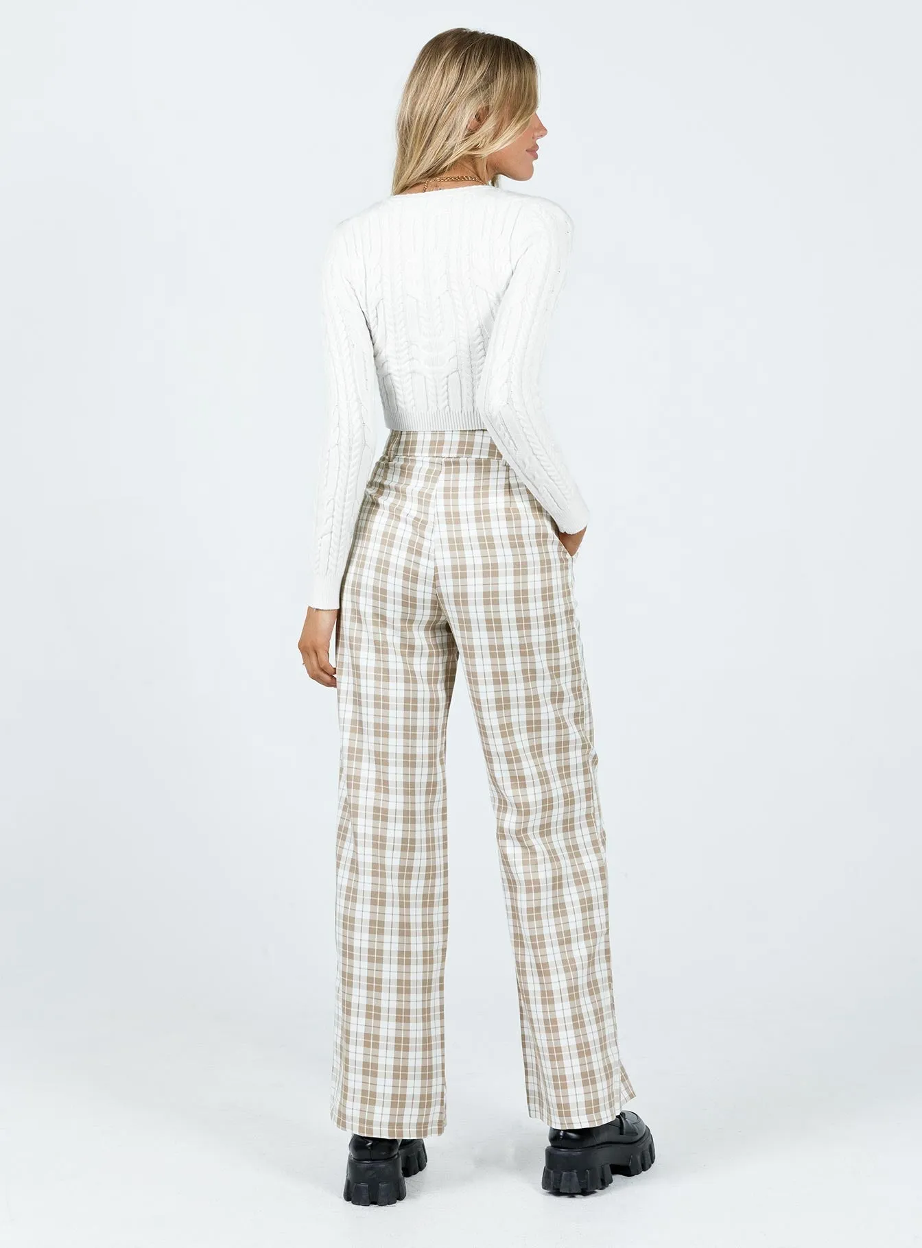 Archer Pants Beige Plaid Active Lifestyle SeamlessPockets