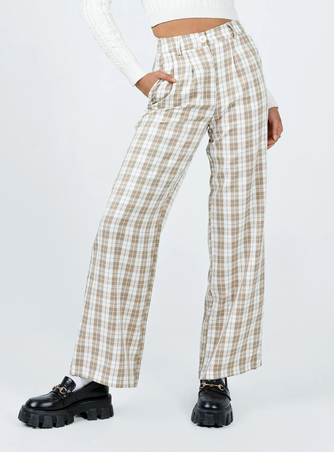 Flex Wear Design Packable Fit Archer Pants Beige Plaid