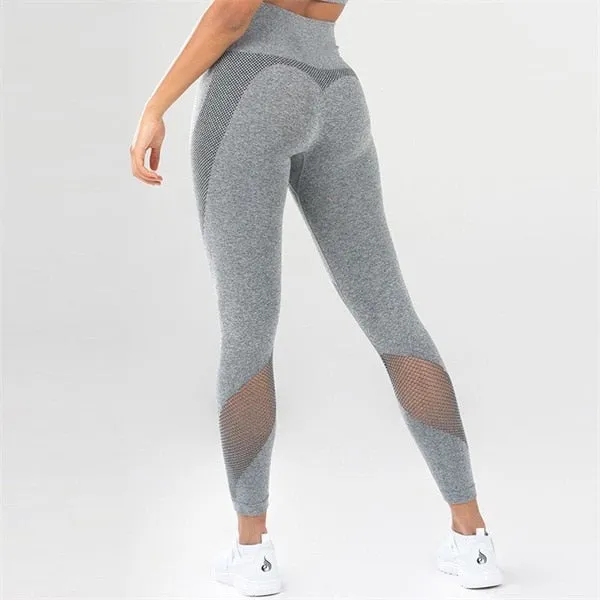Park Run Squat Proof Mesh Patchwork Leggings Women