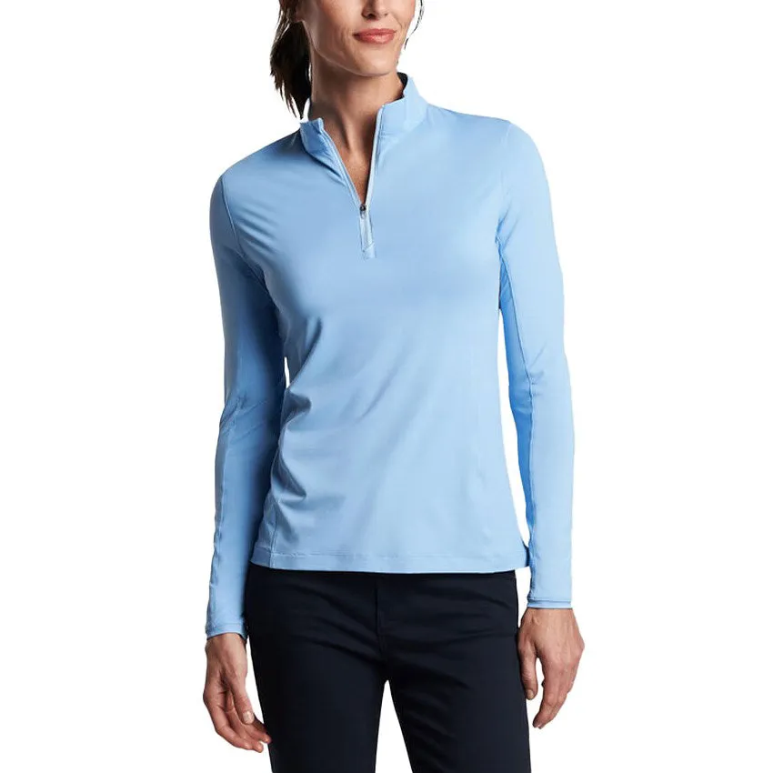 Baby Soft Peter Millar Women's Lightweight Crown Sun Golf Shirt - Cottage Blue