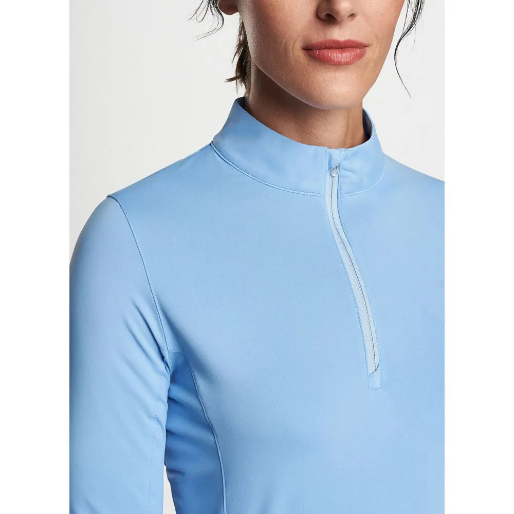 Peter Millar Women's Lightweight Crown Sun Golf Shirt - Cottage Blue VentilatedMesh