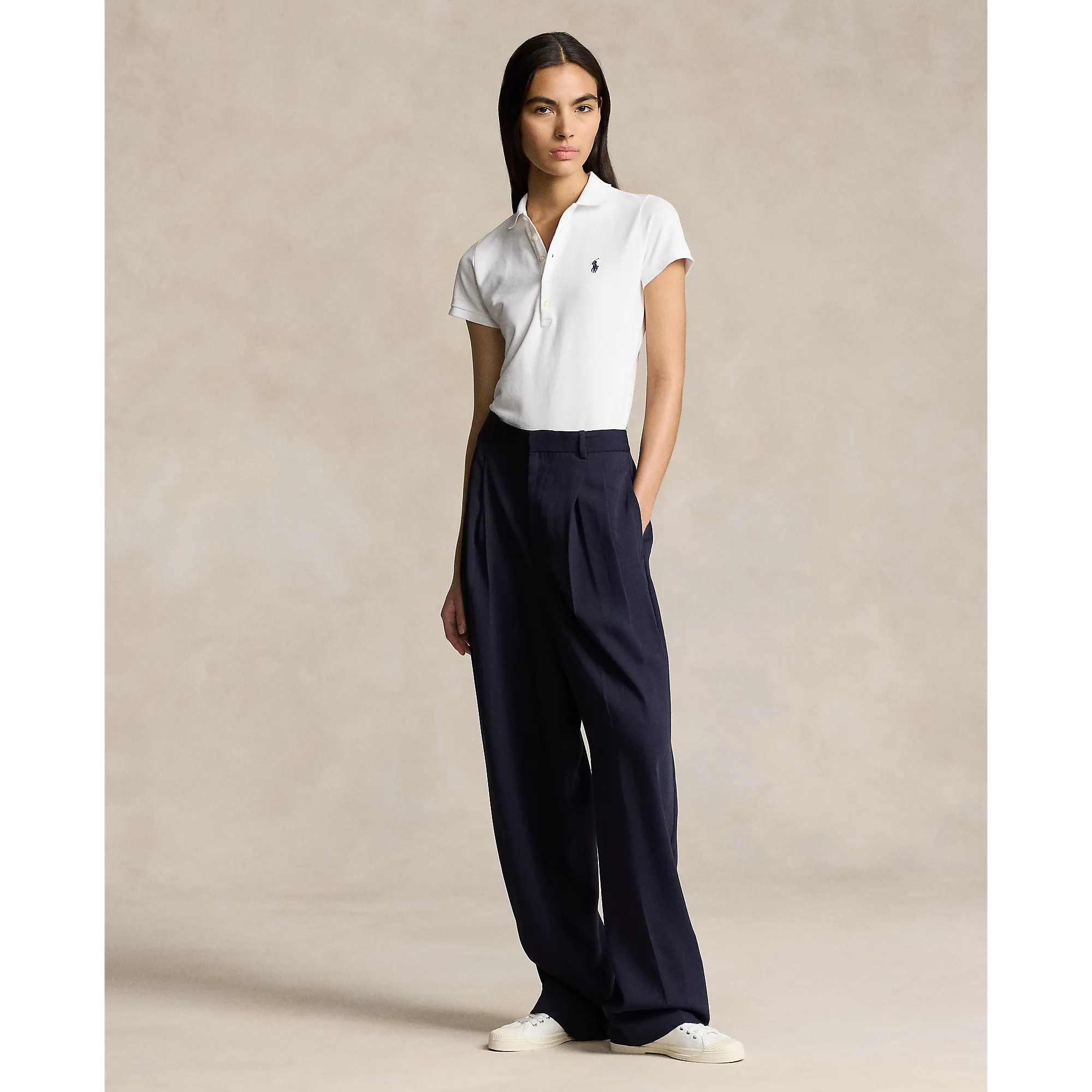 Polo Performance Ralph Lauren Women's Cotton Tailored Fit Polo Shirt - Pure White Ventilated Back Panel