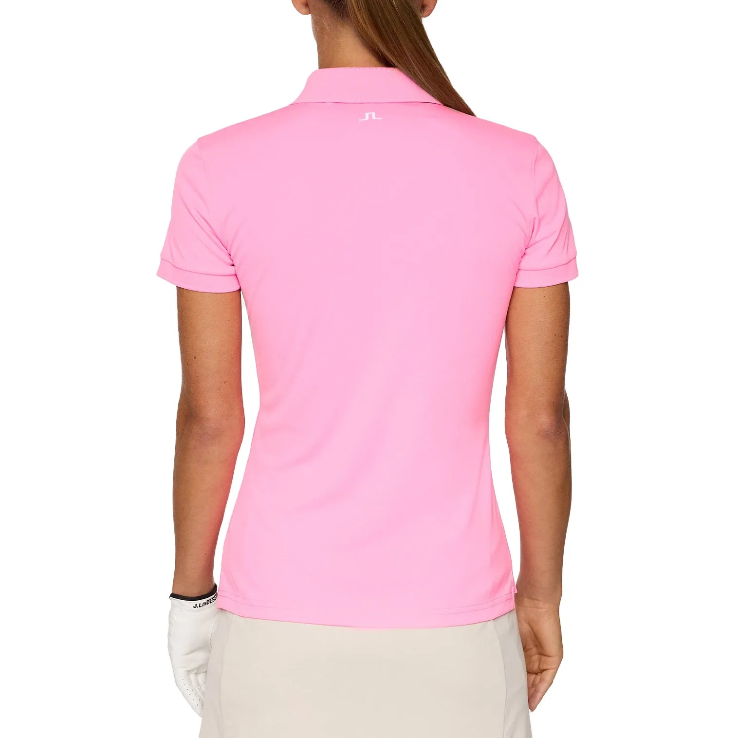 J.Lindeberg Women's Tour Tech Golf Polo Shirt - Eosine Pink AdjustableWaist