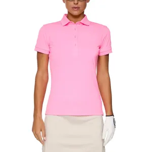 J.Lindeberg Women's Tour Tech Golf Polo Shirt - Eosine Pink Couple Look Brunch Fit