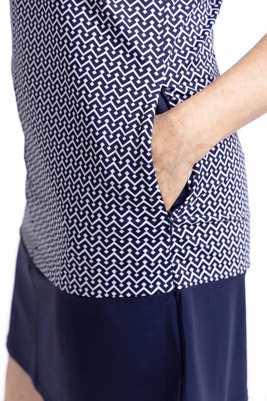 New Kinona Sandy Par Golf Dress- Navy Chic Chevron MSP$179 Best-Seller