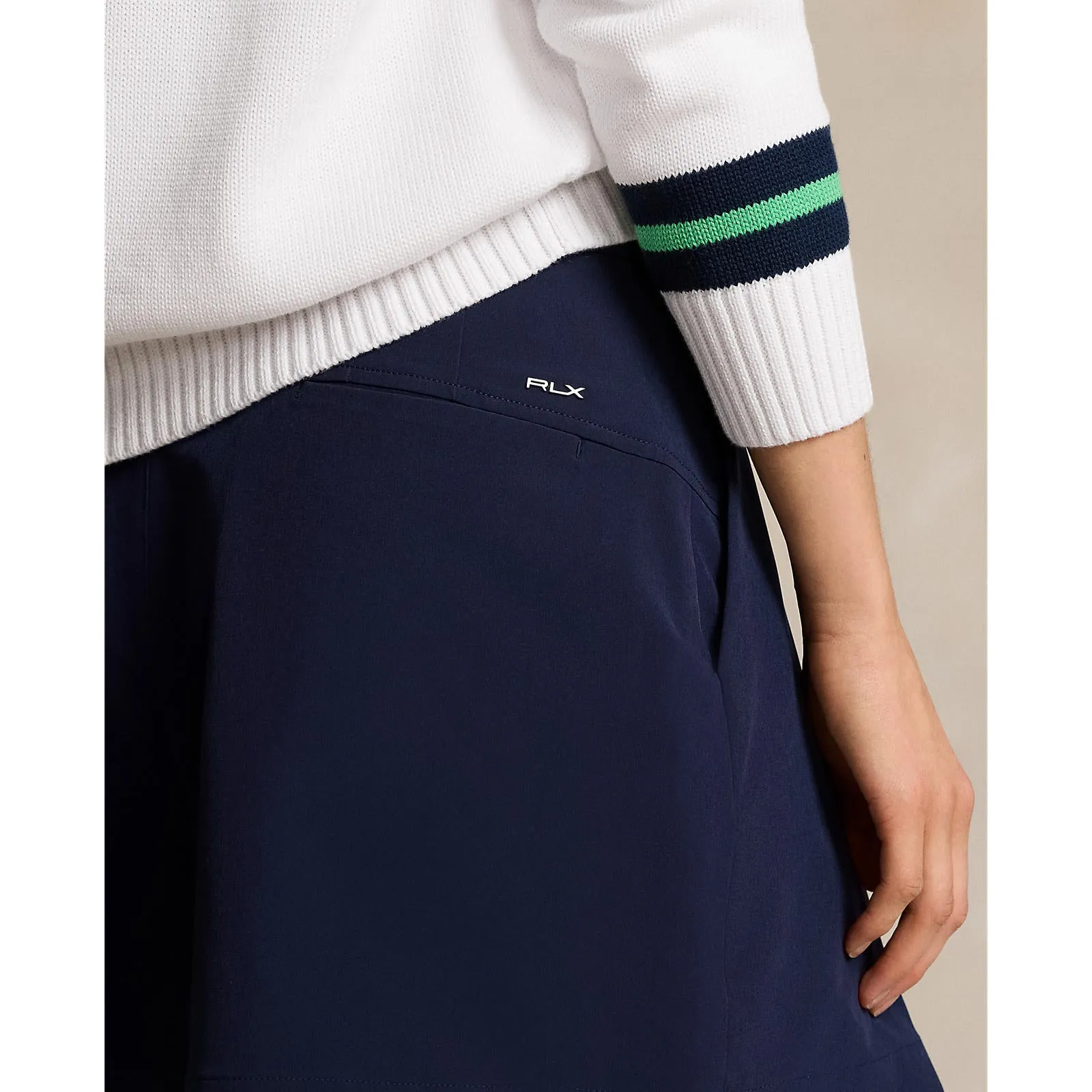 RLX Ralph Lauren Women's Performance Pleated Golf Shorts - Refined Navy LowMaintenance Material SustainableCertified