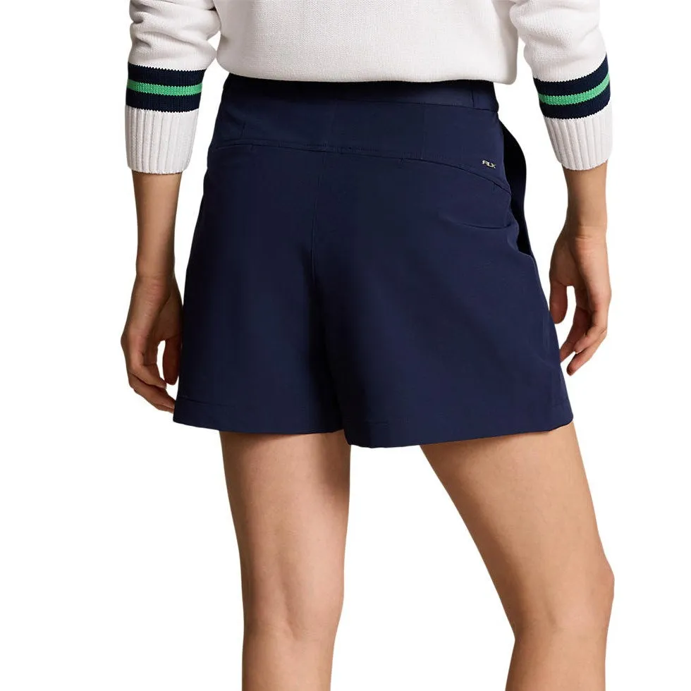 RLX Ralph Lauren Women's Performance Pleated Golf Shorts - Refined Navy Layered Look