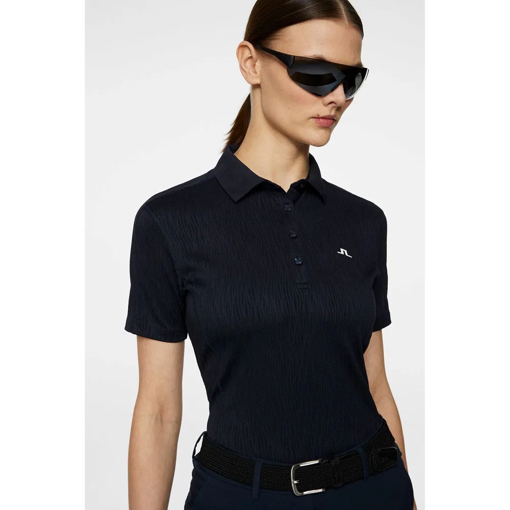 british retro J.Lindeberg Women's Izara Golf Polo Shirt - JL Navy