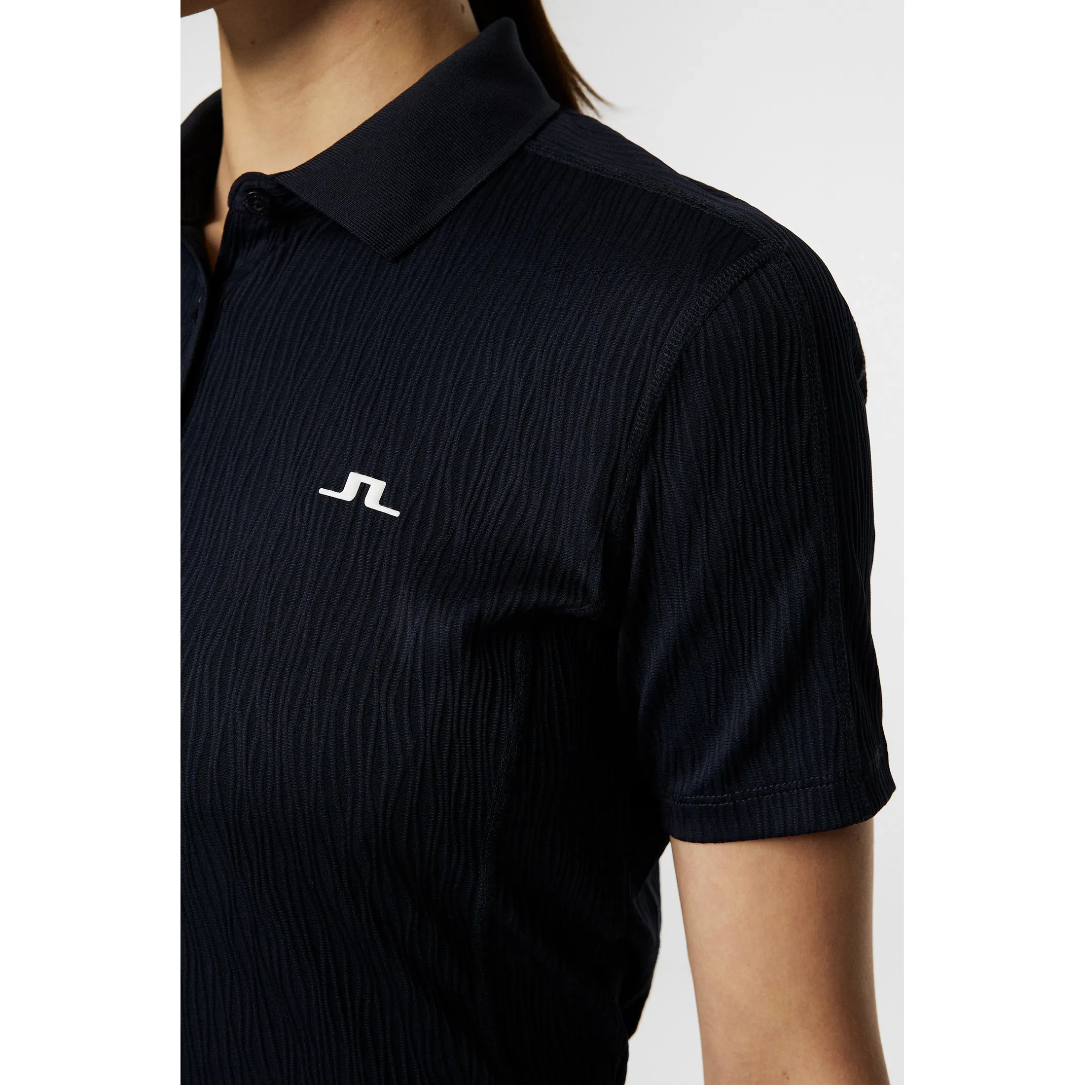 WrinkleFreeTexture J.Lindeberg Women's Izara Golf Polo Shirt - JL Navy