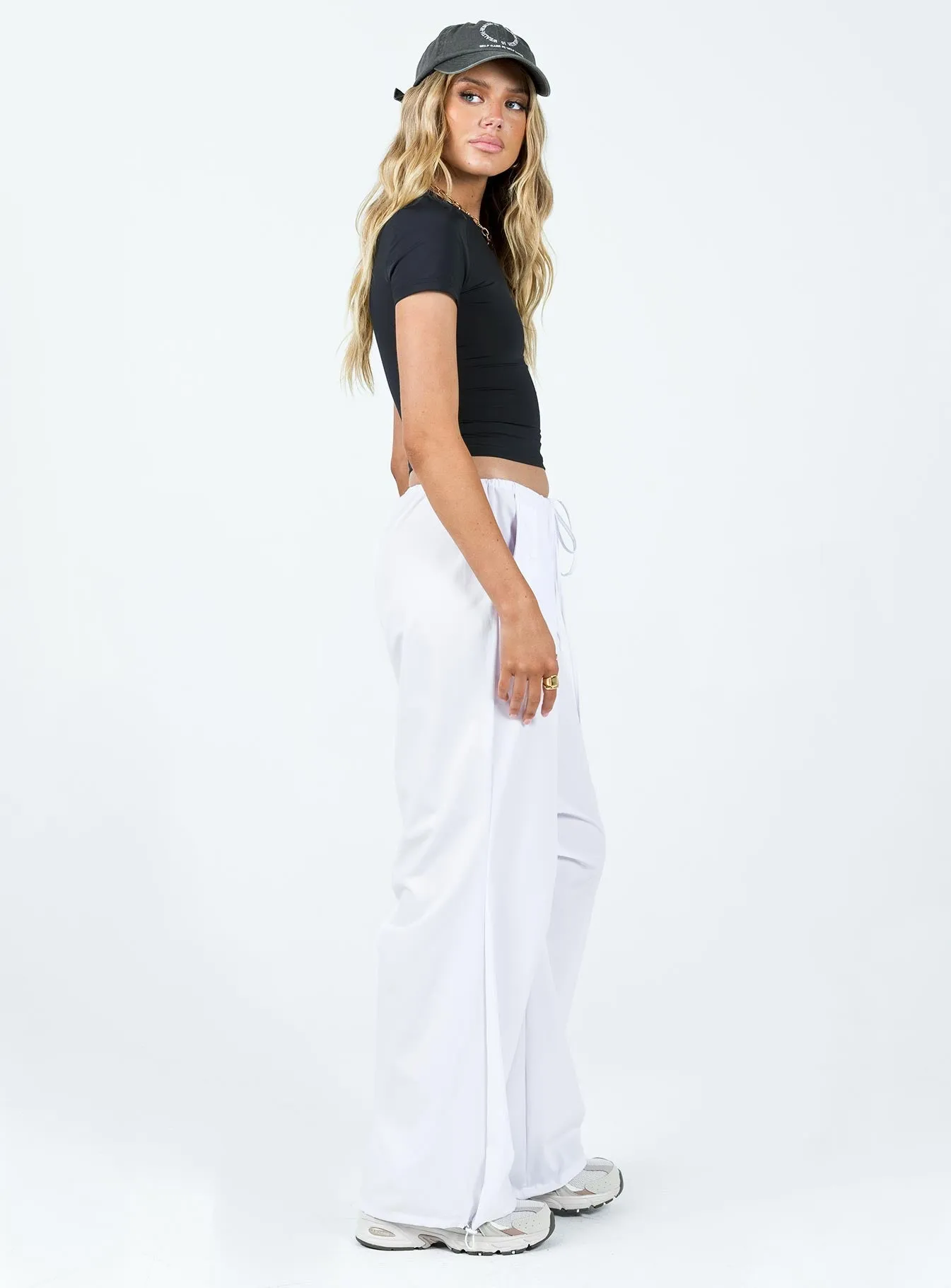 Casual Chic Static free Snow Parachute Pants White