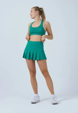 Detachable Tie personalized option Pleated Tennis Skort, emerald green