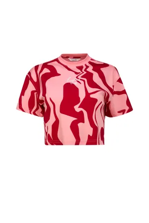 Dianthis LCD Pink Women's Oversized Cropped Tee Classic Smart Cozy Apparel