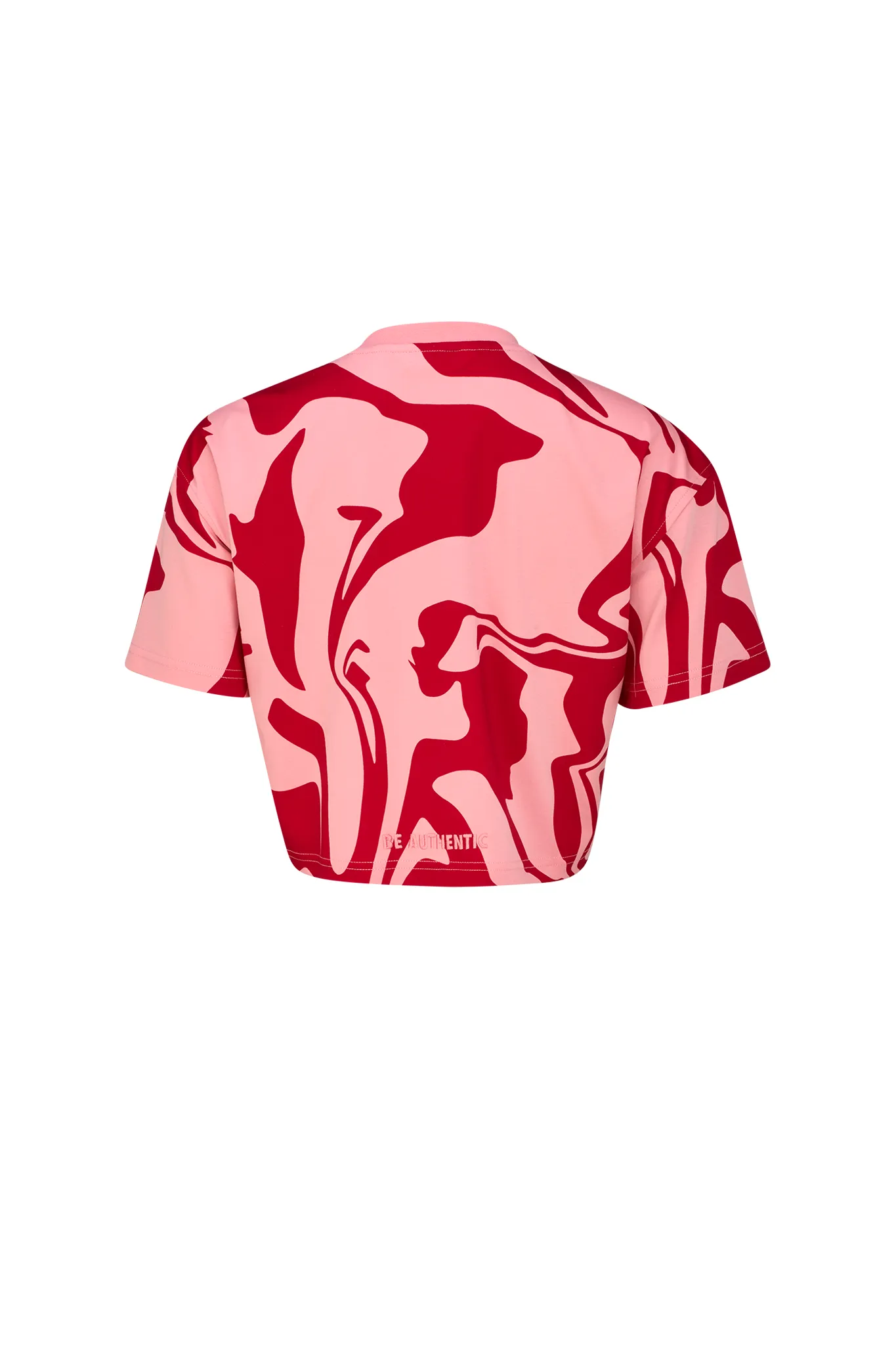 Dianthis LCD Pink Women's Oversized Cropped Tee Cozy Layering Abstract print