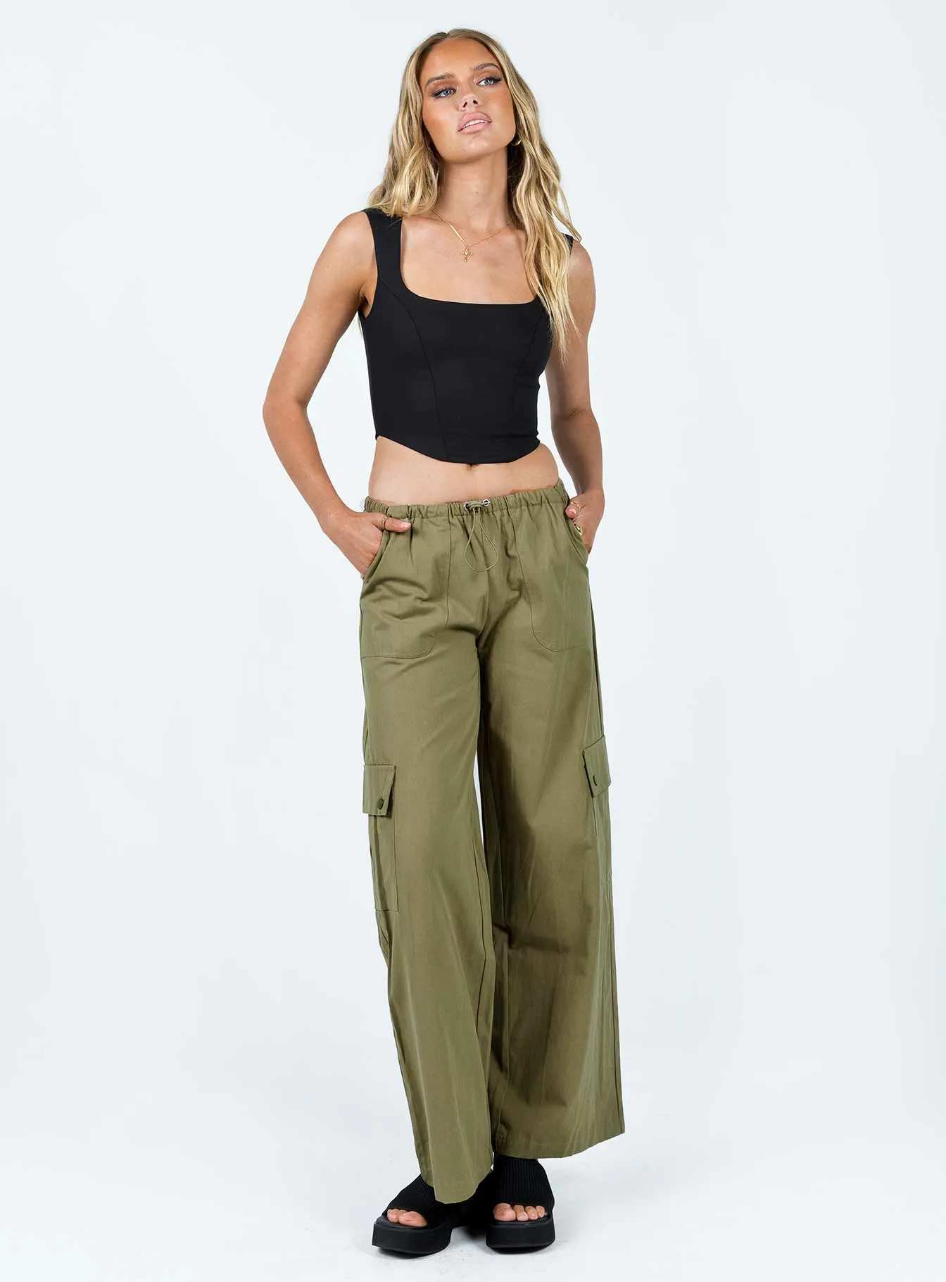 Tough Wear Flattering Shape Mackey Cargo Utility Pants Khaki
