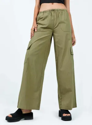 Mackey Cargo Utility Pants Khaki ripstop fabric