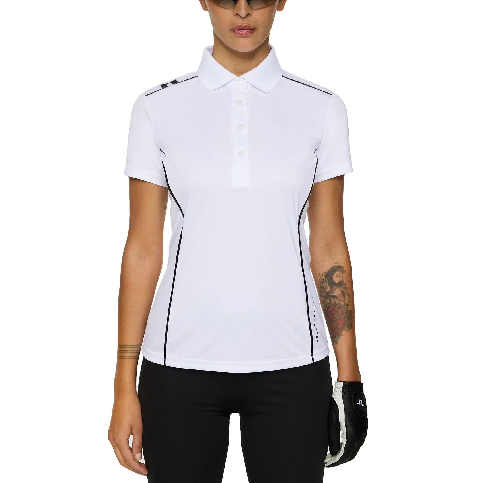 Lake Glow Outdoor Footwear J.Lindeberg Women's Leyla Golf Polo Shirt - White
