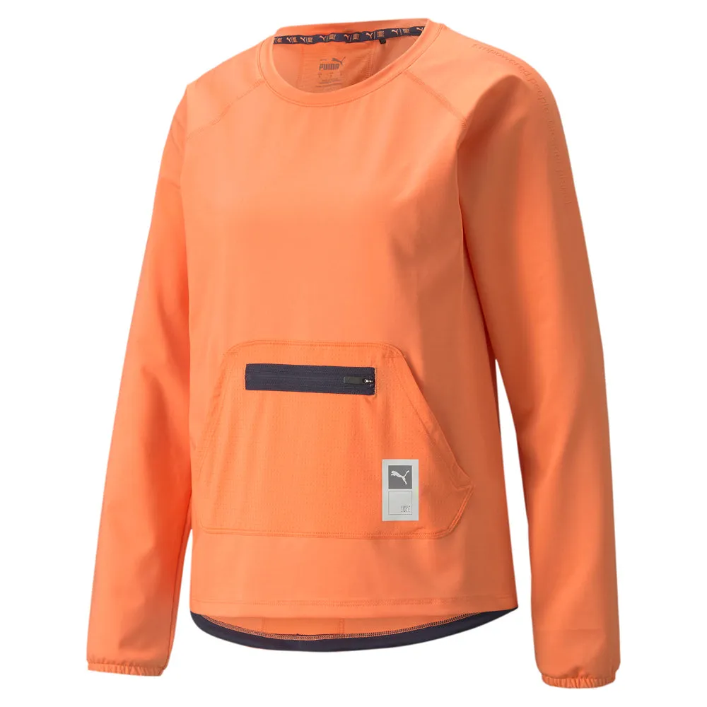 FIRST MILE Crew Neck Long Sleeve Running Sweatshirt Yoga Friendly