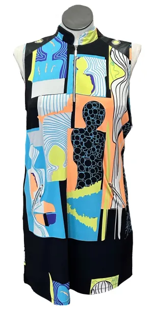 Jamie Sadock Blue, Green & Orange Patterned Women's Golf Dress Size L Breathable fabric
