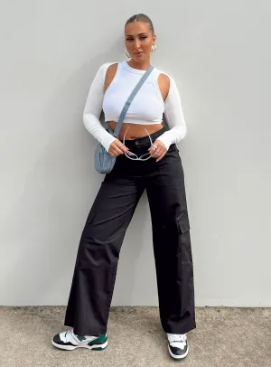 Universal Fit System Stretchable Comfort Luna Mid Rise Cargo Pants Black