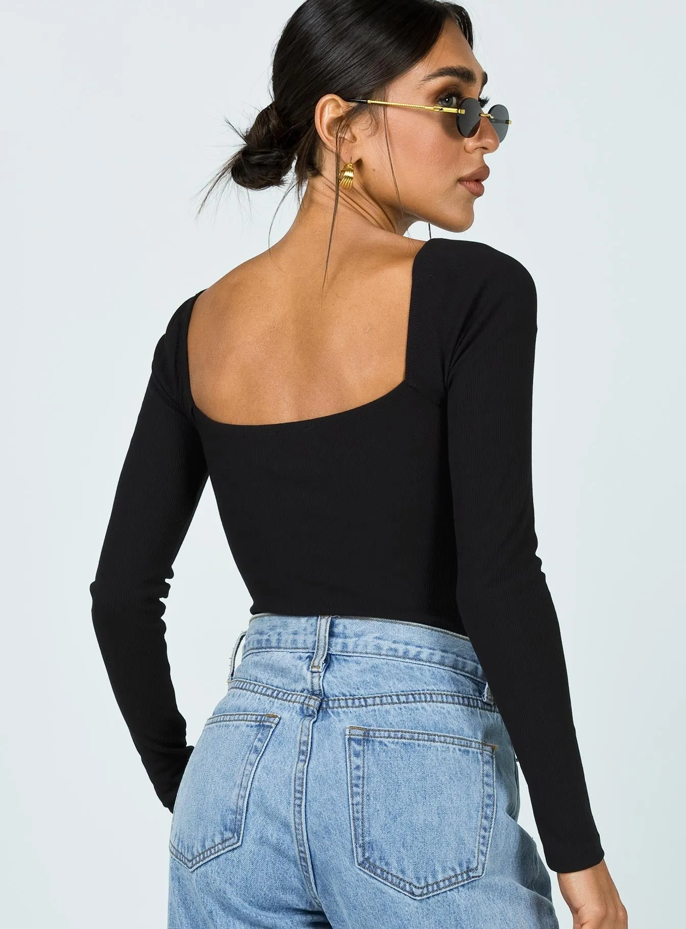 Charlotte Bodysuit Black strapless bodysuit comfy bodysuit