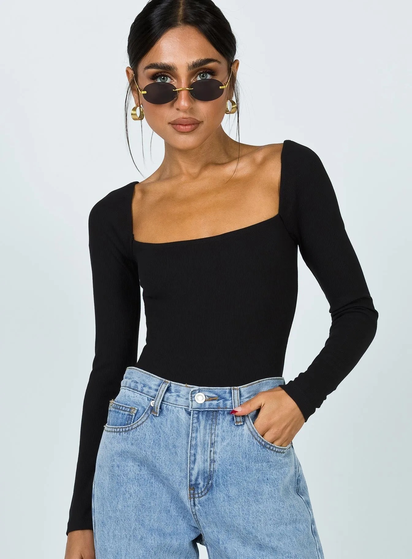 Charlotte Bodysuit Black velvet bodysuit